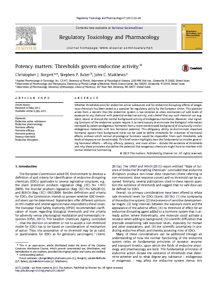 Potency Matters: Thresholds Govern Endocrine Activity