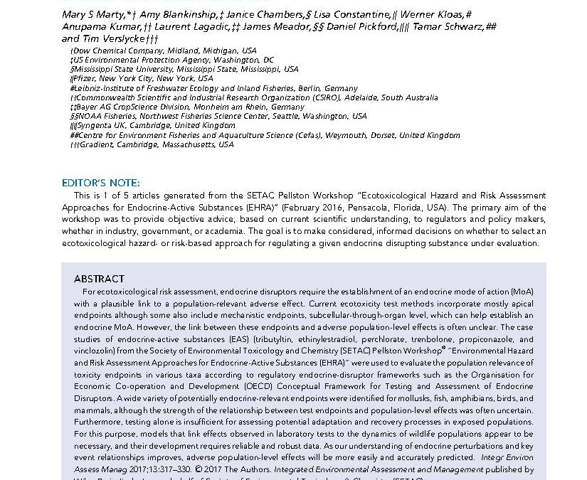 Population-Relevant Endpoints in the Evaluation of Endocrine-Active Substances (EAS) for Ecotoxicological Hazard and Risk Assessment