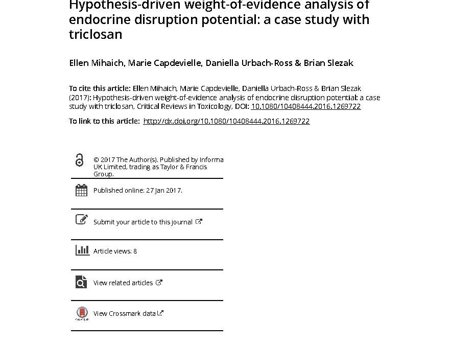 Hypothesis-driven weight-of-evidence analysis of endocrine disruption potential: a case study with triclosan