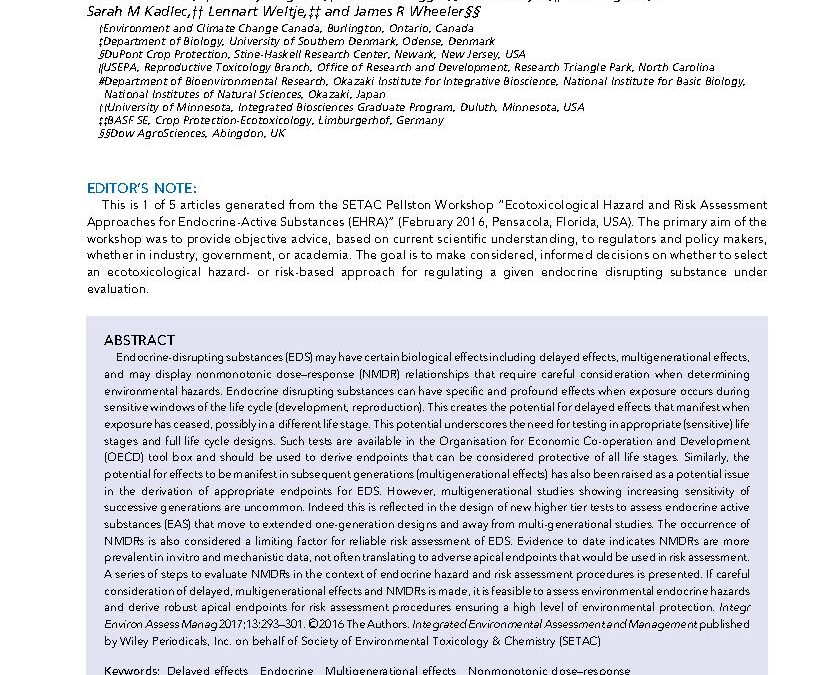 Uncertainties in Biological Responses that Influence Hazard and Risk Approaches to the Regulation of Endocrine Active Substances