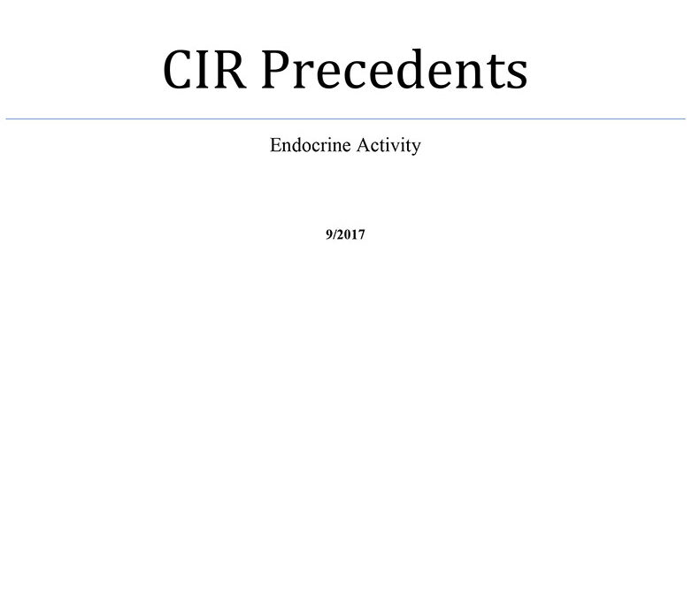 CIR Precedents – Endocrine Activity`